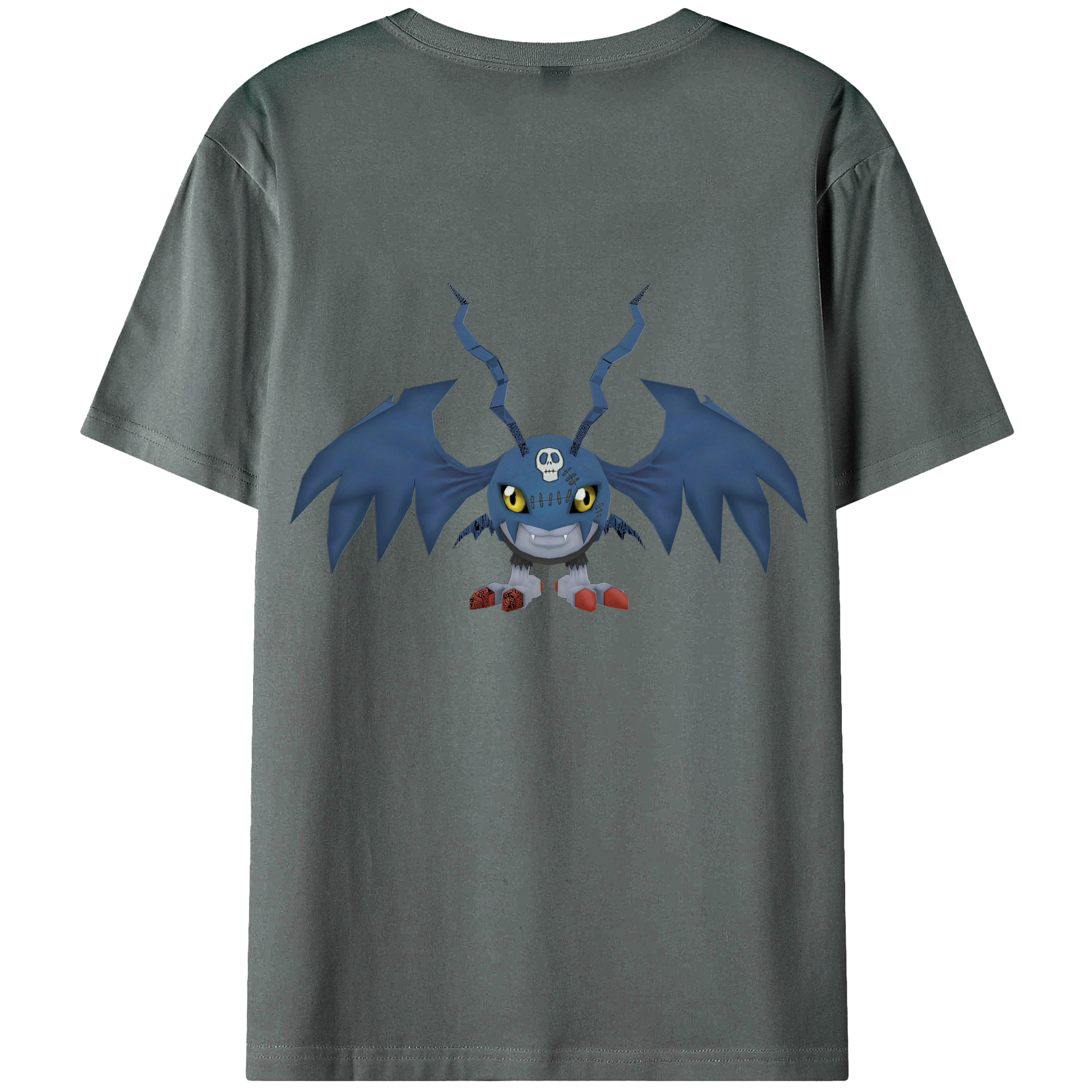 （画像用） Digimon デジタルモンスター/デジモン 綿100％ メンズ半袖Tシャツ（バックプリント） 通気性